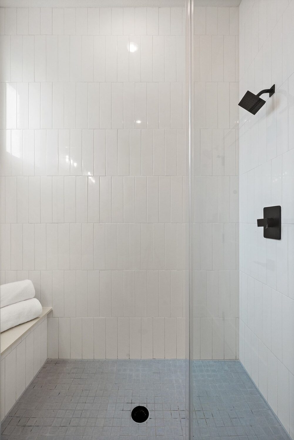 Walk-in tile shower